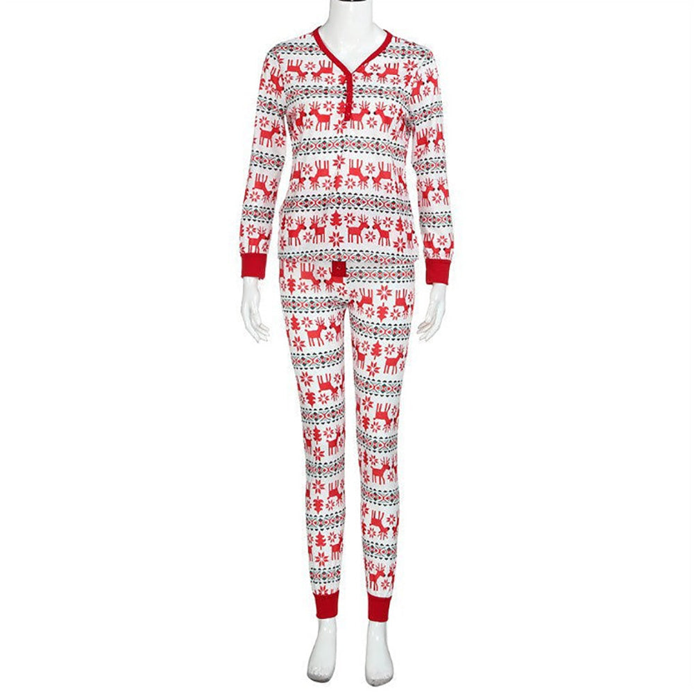 Family Matching Christmas Print Pajamas Sets