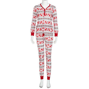 Family Matching Christmas Deer and Snowflake Pajamas Set