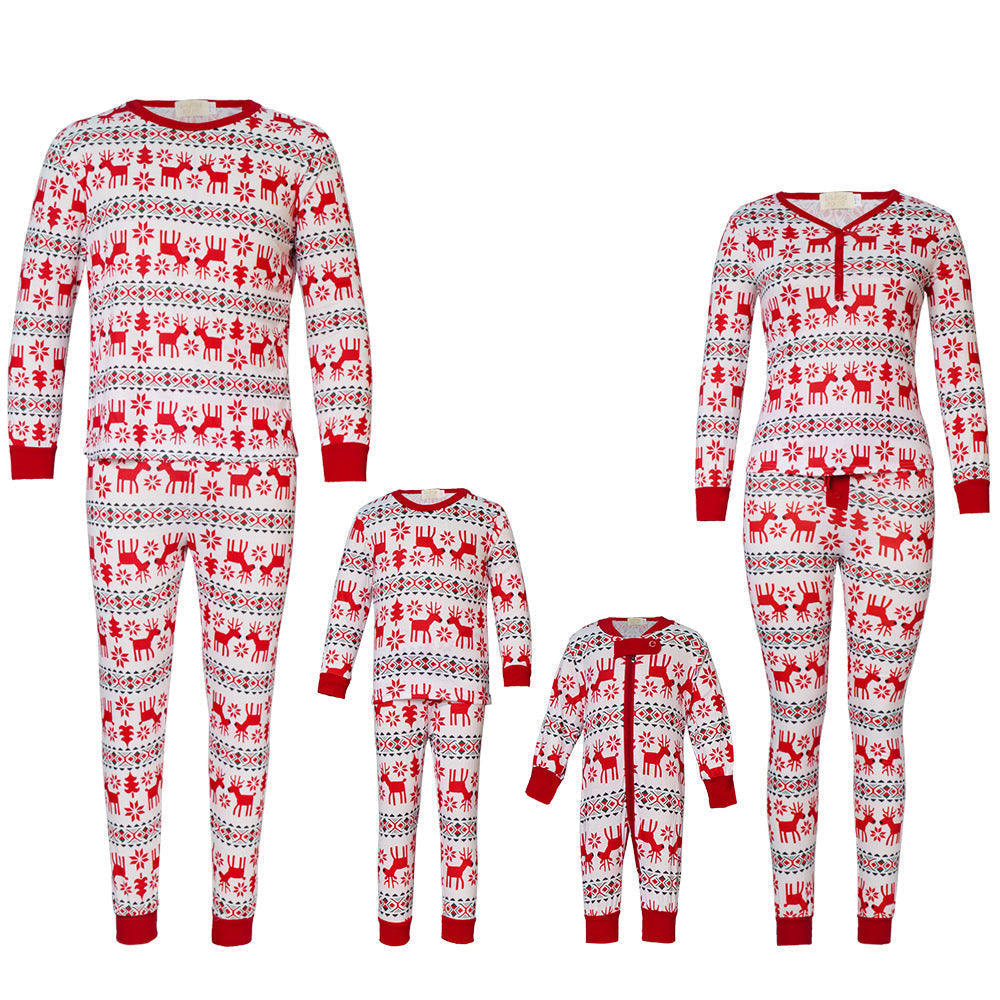 Family Matching Christmas Print Pajamas Sets