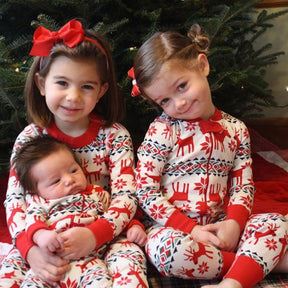 Family Matching Christmas Print Pajamas Sets