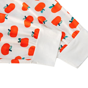 Family Matching Orange Pumpkin Christmas Pajamas Set