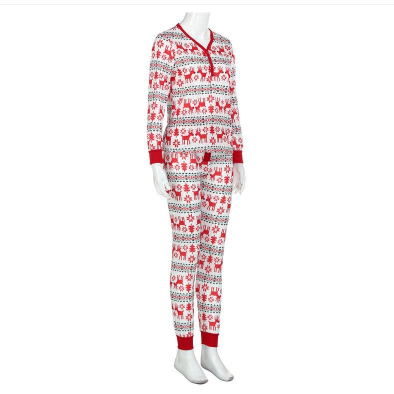 Family Matching Christmas Print Pajamas Sets