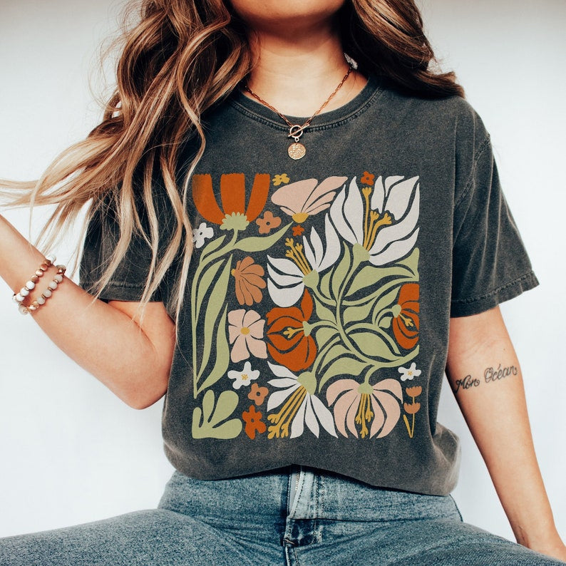 Boho Wildflowers Shirt Vintage Floral Tee