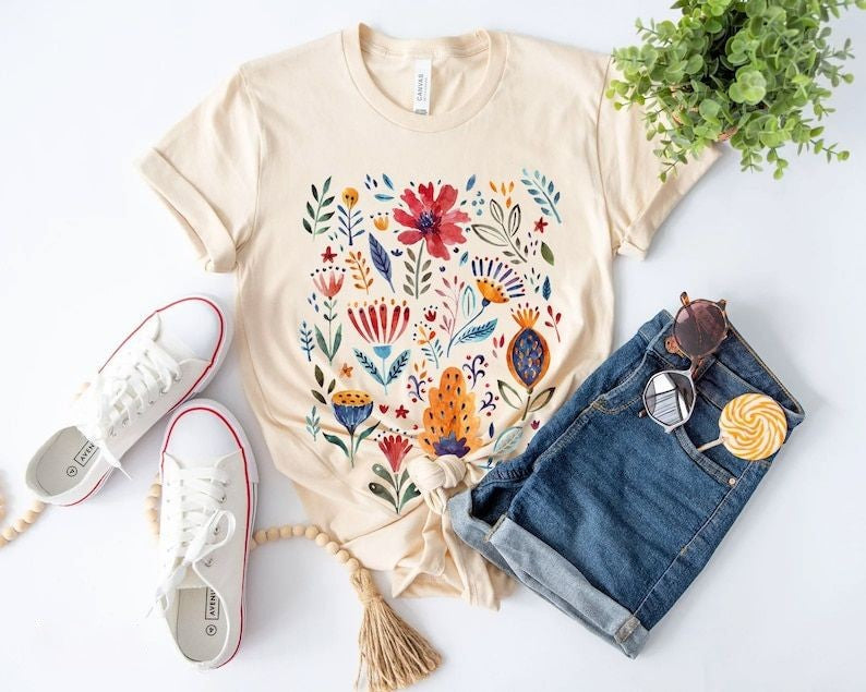 Vintage Style Wildflower Camiseta