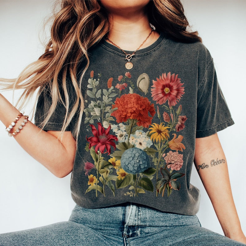 Boho Wildflowers Cottagecore Shirt Gift For Her