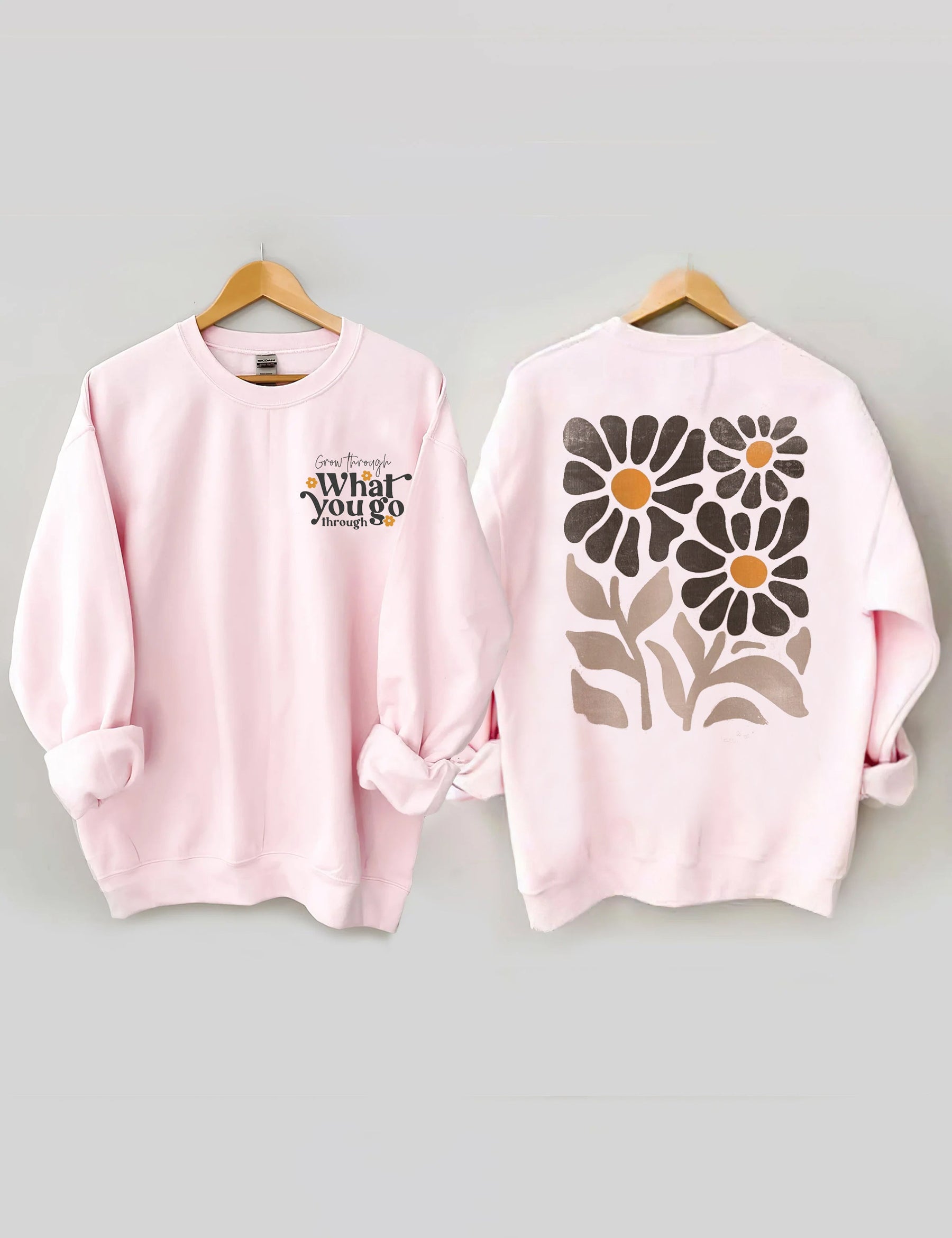 Boho Flower Sweatshirt Unisex Wildflower Print Sweatshirt