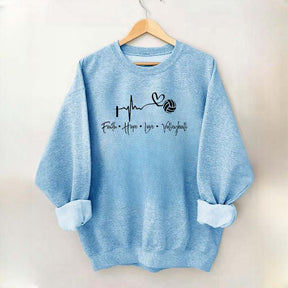 Faith Hop Love Vollyball Sweatshirt