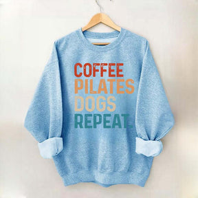 Coffee Pilates Dogs Repeat Sweatshirt