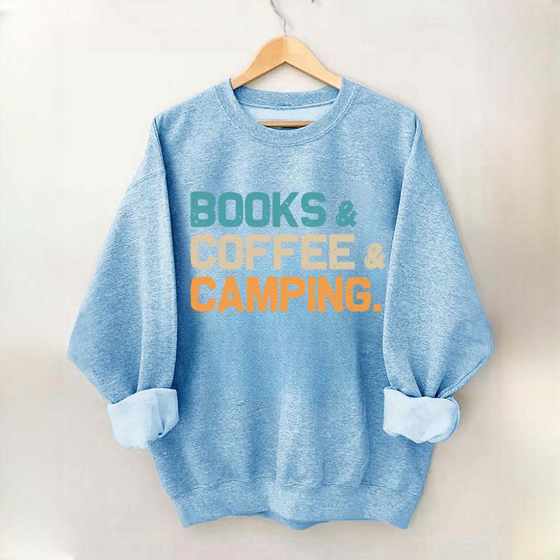 Books Coffee Camping Sweatshirt