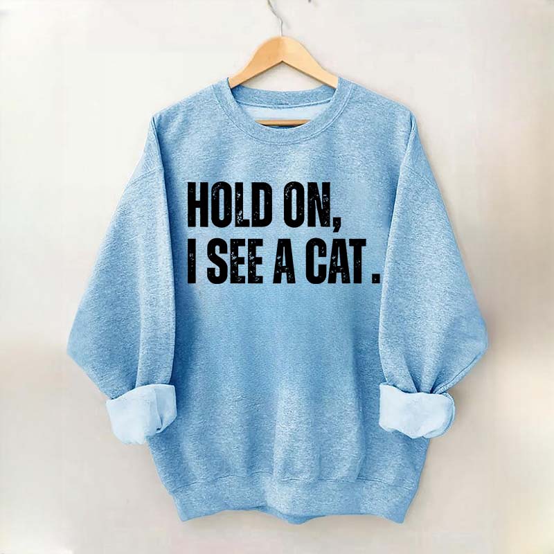 Hold On I See A Cat Sweatshirt