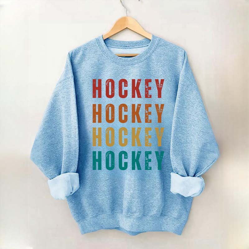 Retro Hockey Text Art Sweatshirt