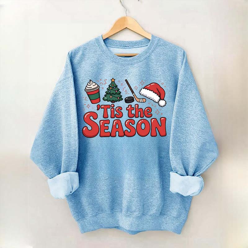 Christmas Tis The Season Hockey Sweatshirt