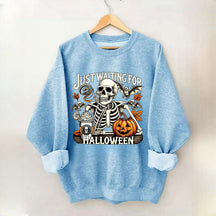 Just Waiting for Halloween Retro Halloween Sweatshirt