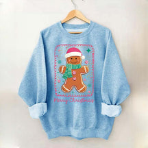 Preppy Gingerbread Merry Christmas Sweatshirt