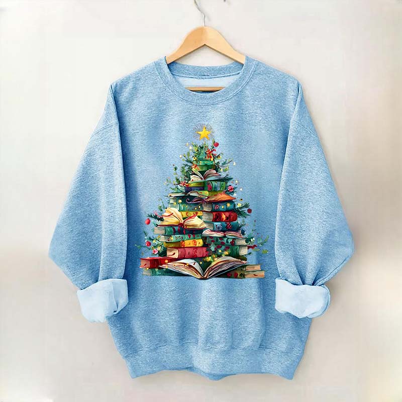 Christmas Book Tree Xmas Lover Sweatshirt