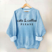 Cats & Coffee Please Sweatshirt