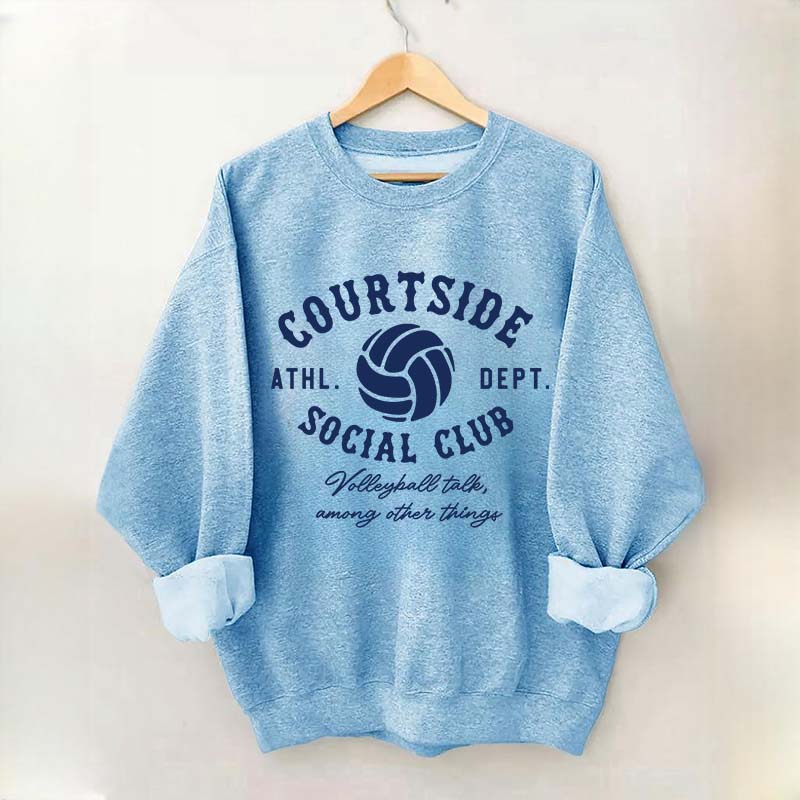 Courtside Social Club Funny Volleyball Mom Sweatshirt
