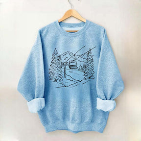Mountain Graphic Winter Ski Sweatshirt