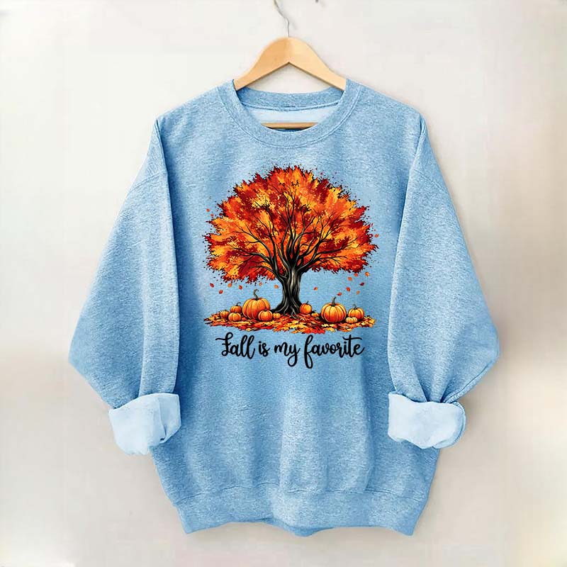 Fall Is My Favorite Tree Leaves Trendy Sweatshirt