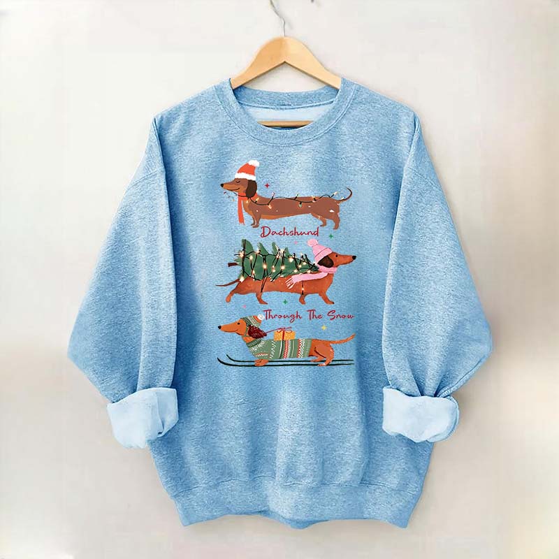 Funny Dachshund Through the Snow Sweatshirt