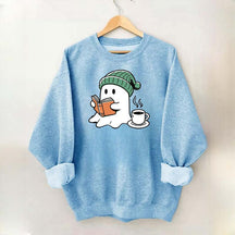 Winter Ghost Reading Book Coffee Sweatshirt