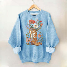 Retro Cowboy Boot Wildflower Sweatshirt