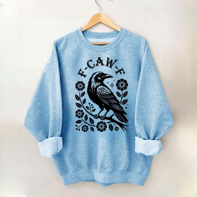 F-Caw-F Wildflowers Black Bird Sweatshirt