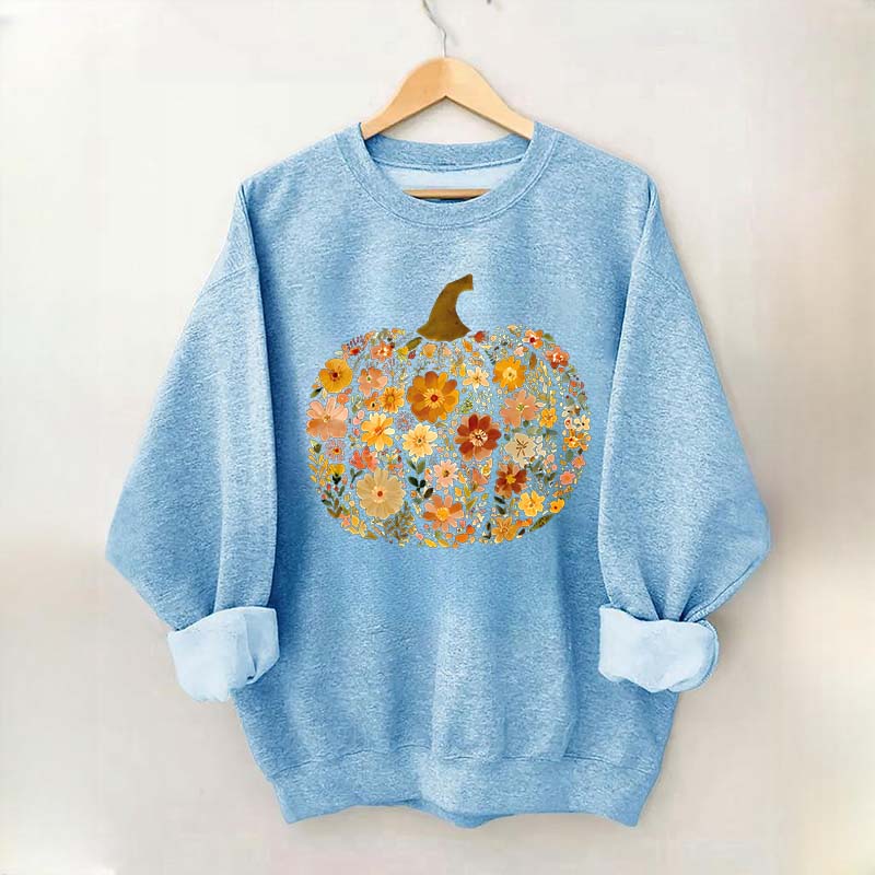 Boho Flowers Pumpkin Sweatshirt