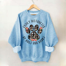 Easily Distracted Dogs And Books Librarian Sweatshirt