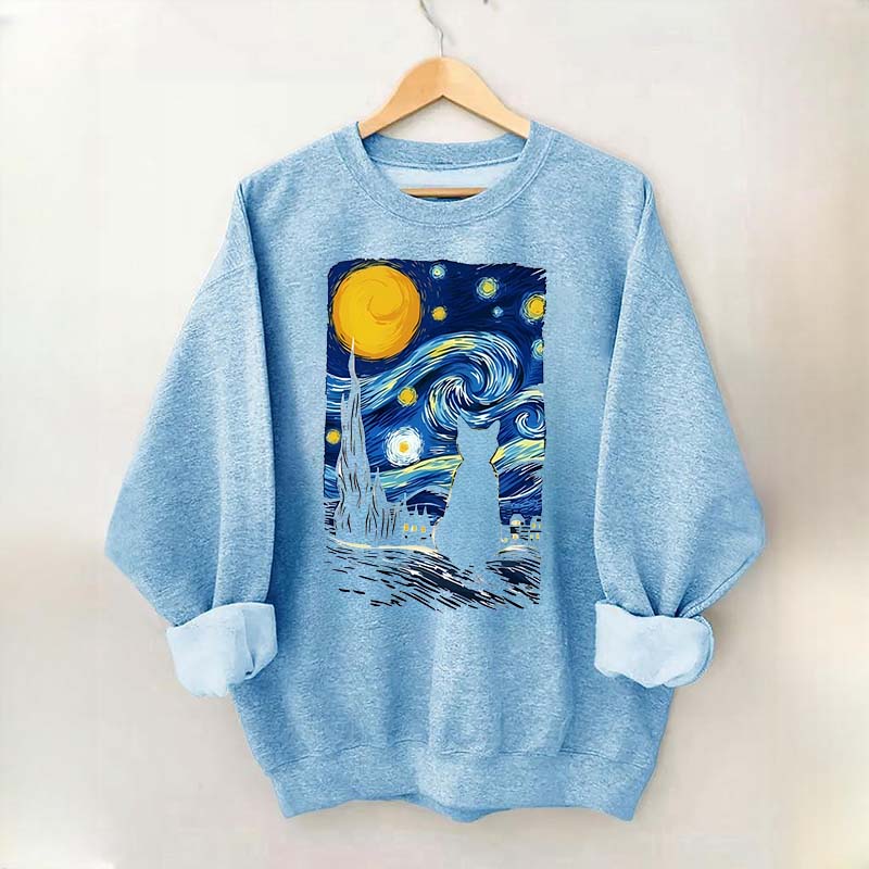 Van Gogh Cat Funny Sweatshirt