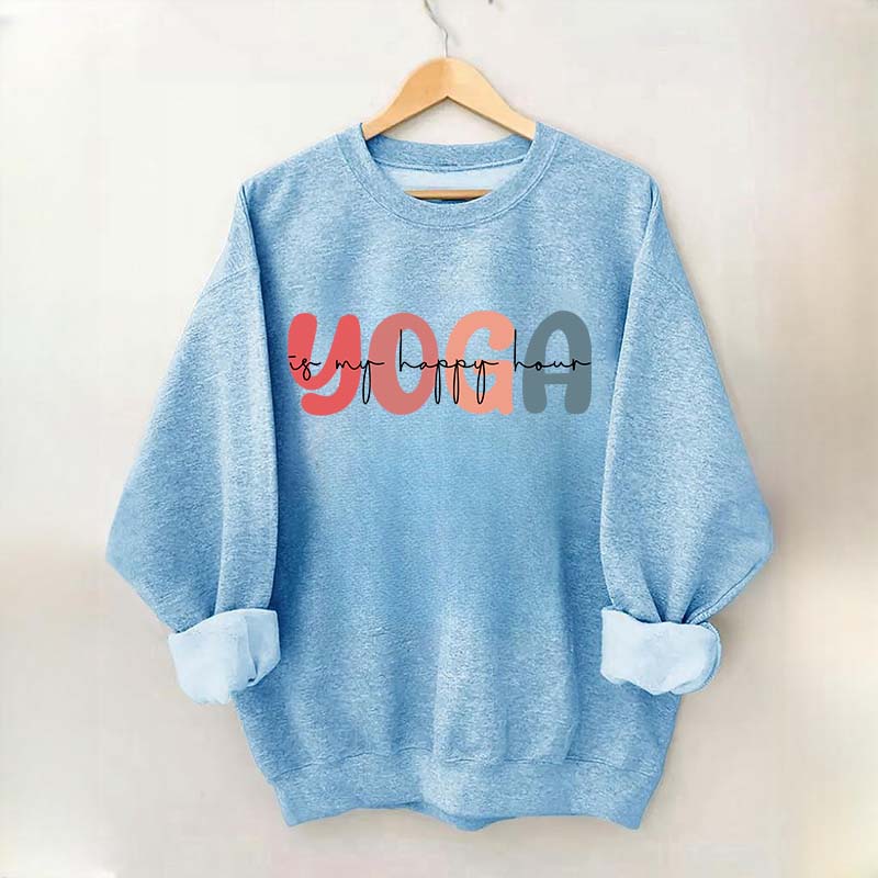 Retro Yoga Is My Happy Hour Sweatshirt