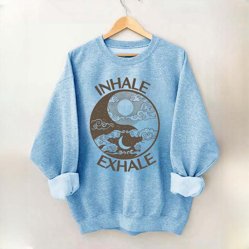 Inhale Exhale Yin And Yang Sweatshirt