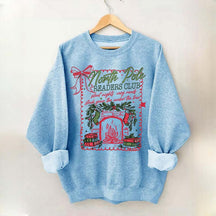 North Pole Readers Club Coquette Christmas Book Sweatshirt
