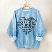 Dog Mom Words in Heart Sweatshirt