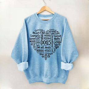 Dog Mom Words in Heart Sweatshirt