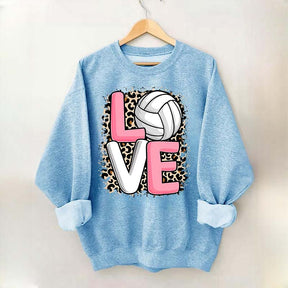 Leopard Print Love Volleyball Sweatshirt