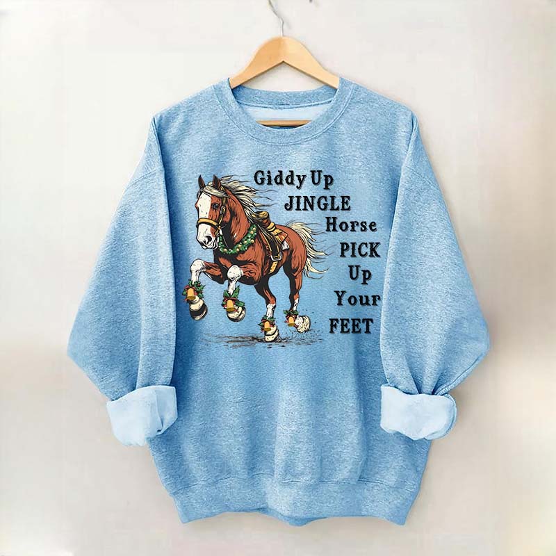 Country Christmas Horse Womens Sweatshirt