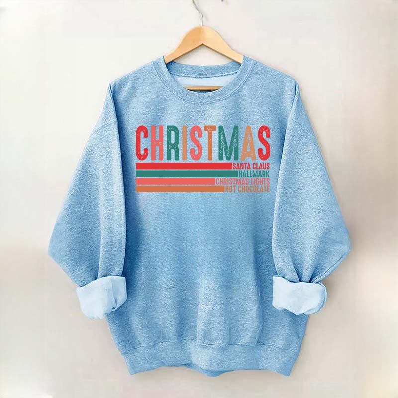 Retro Christmas Santa Clause Xmas Light Sweatshirt