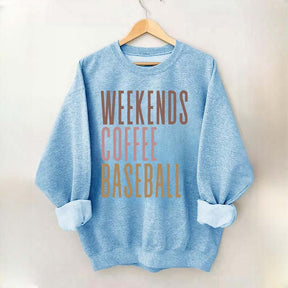 Weekends Coffee Baseball Sweatshirt