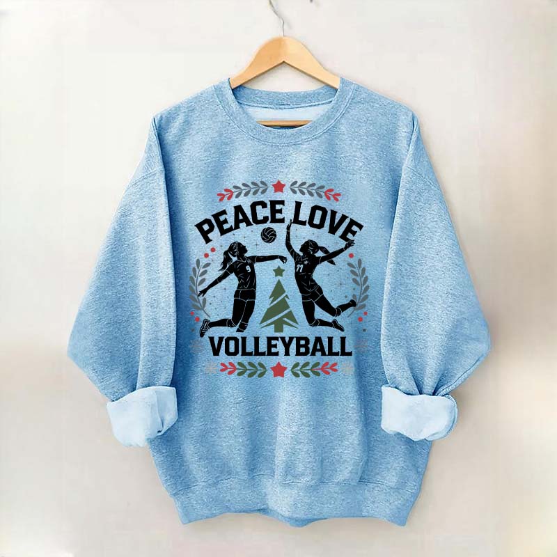Peace Love Volleyball Christmas Sweatshirt