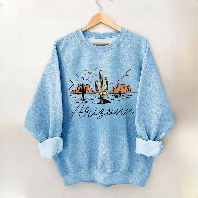 Arizona Desert Graphic Retro Cactus Sweatshirt