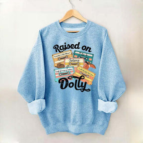 Raised On Dolly Retro Cassette Music Sweatshirt