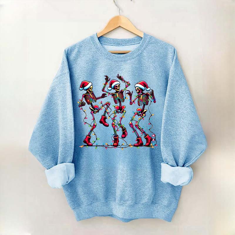 Dancing Skeleton Christmas Lights Sweatshirt
