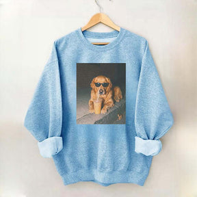 Golden Retriever Drinking Iced Coffee Sweatshirt