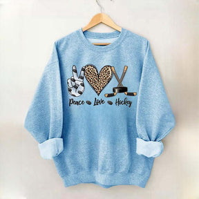 Sports Peace Love Hockey Sweatshirt
