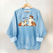 Pumpkin Ghost Dog Halloween Sweatshirt