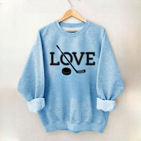 Love Hockey Player Sweatshirt