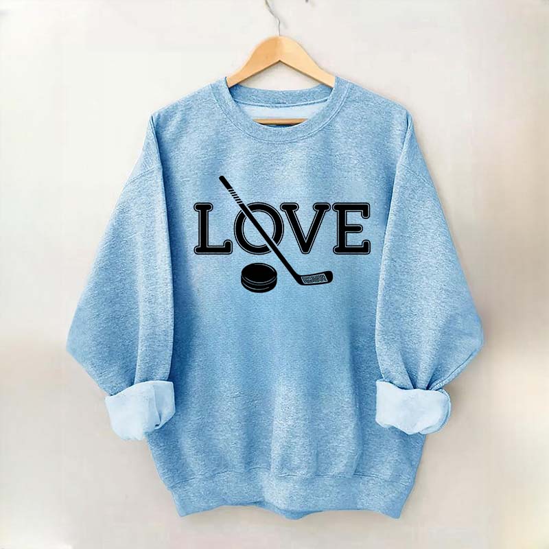 Love Hockey Player Sweatshirt