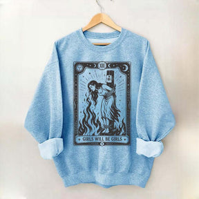 Retro Girls Will Be Girls Witch With Sigarete Sweatshirt