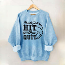 Hustle Never Quit Gameday Games Practice Fan Sweatshirt